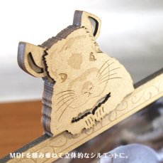 画像3: チンチラのチャーム付き　フォトフレーム＜スタンド脚仕様＞　Woody Line (3)