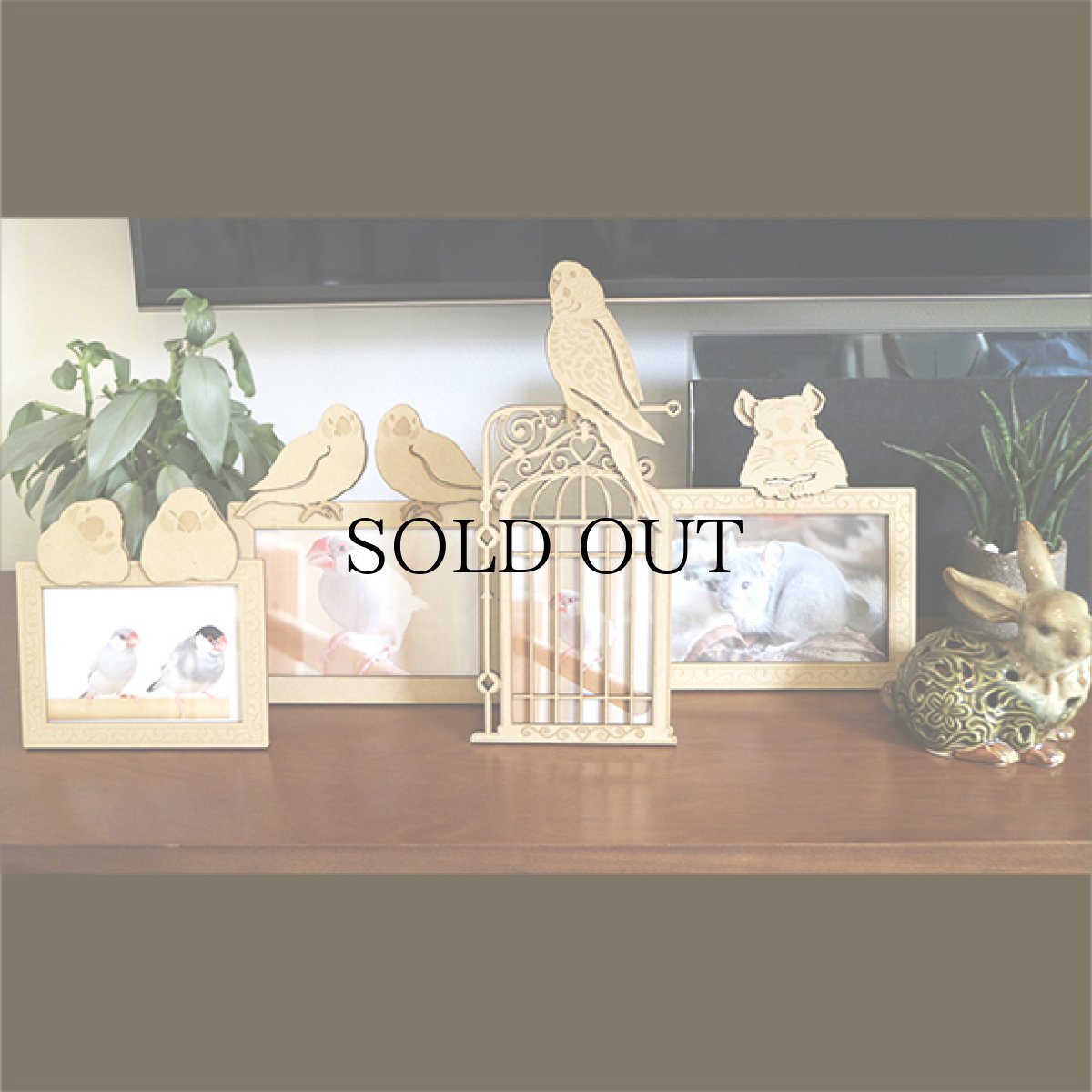 画像14: チンチラのチャーム付き フォトフレーム<スタンド脚仕様> Woody Line (14)