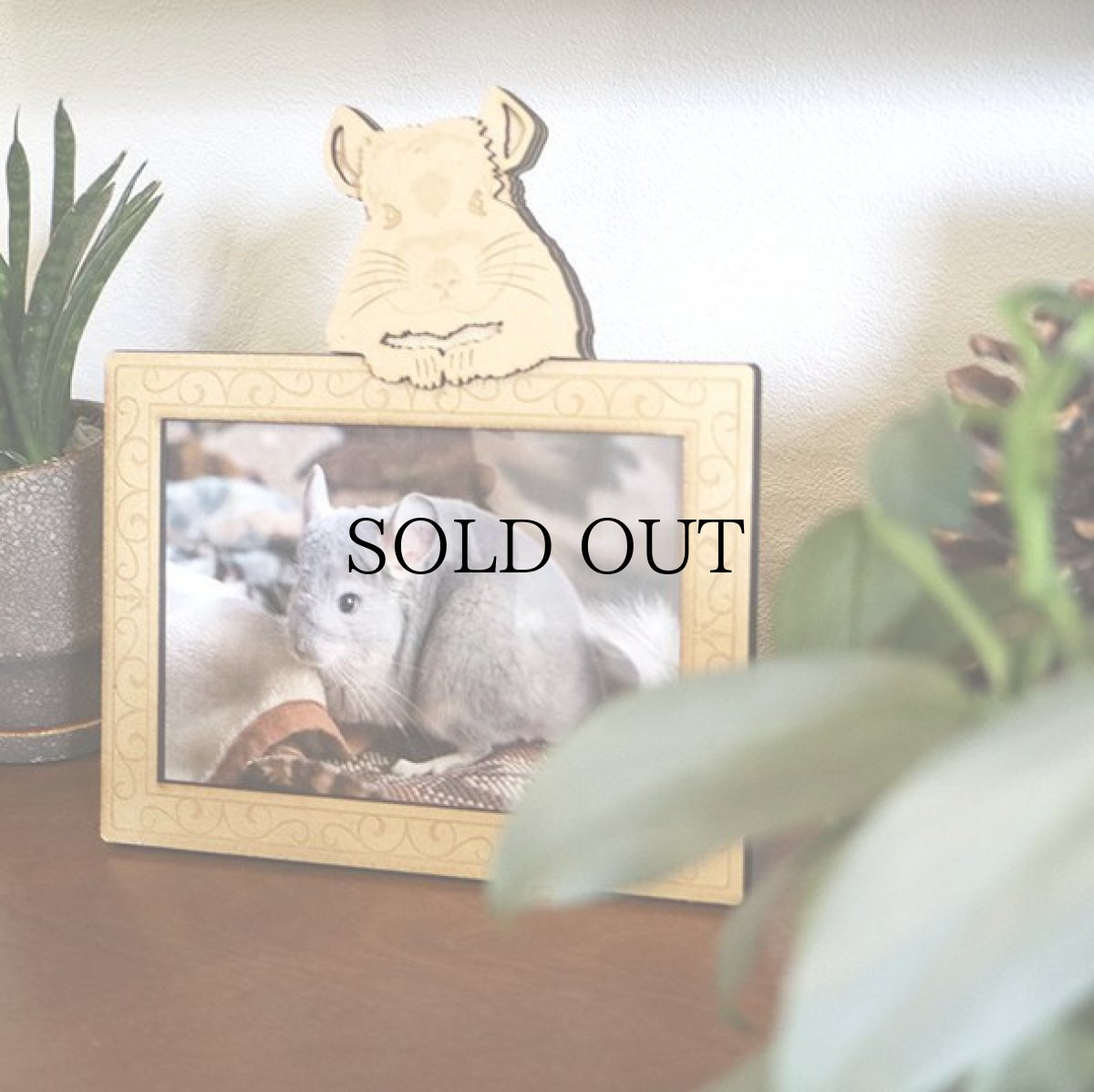 画像5: チンチラのチャーム付き フォトフレーム<スタンド脚仕様> Woody Line (5)