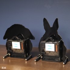 画像3: うさぎのシルエット時計　ミニ（立ち耳・ロップ）　＊仕様変更 (3)