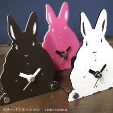 画像7: うさぎのシルエット時計　ミニ（立ち耳・ロップ）　＊仕様変更 (7)