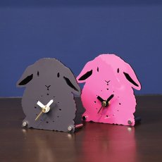画像2: うさぎのシルエット時計　ミニ（立ち耳・ロップ）　＊仕様変更 (2)