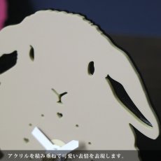 画像6: うさぎのシルエット時計　ミニ（立ち耳・ロップ）　＊仕様変更 (6)