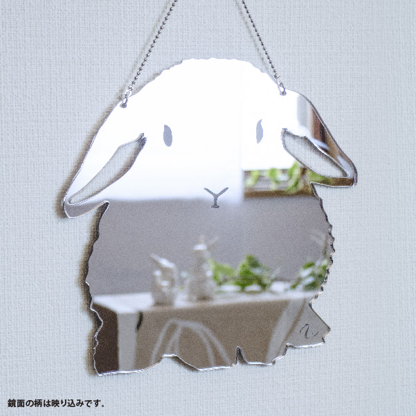 壁掛シルエットミラー うさぎたれ耳 大 うさモノ 壁掛シルエットミラー うさぎたれ耳 大 うさモノ