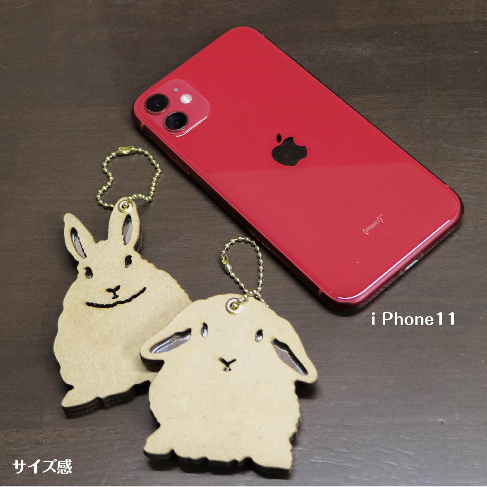 うさぎのシルエットコンパクトミラー Woody Line うさモノ